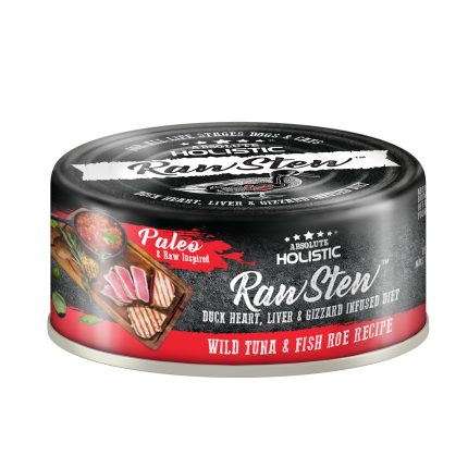 Absolute Holistic Grain Free Raw Stew Wild Tuna And Fish Roe Canned Wet Dog And Cat Food 80gm