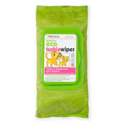 Petkin Bamboo Eco Tushie Wipes For Dogs And Cats 80 Pack