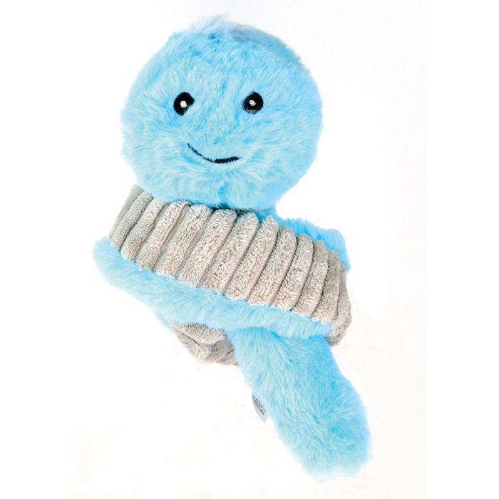 Prestige Snuggle Pals Earthworm With Squeaker And Spikey Ball Crinkle Plush Toy For Dogs
