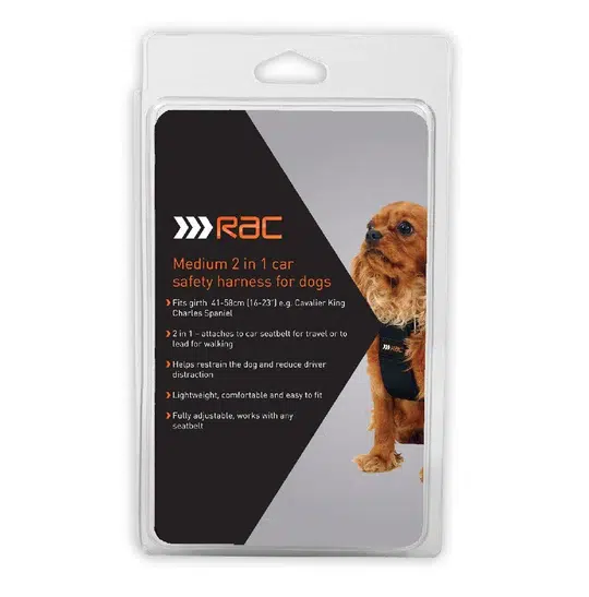 rac 2 in 1 car safety harness for dogs medium girth 41 58cm 770983 540x