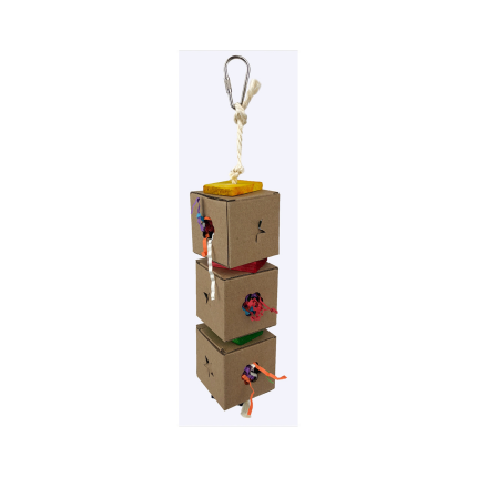 AVIAN CARE BIRD TOY TRIPLE FORAGING BOXES W/PAPER STRIPS